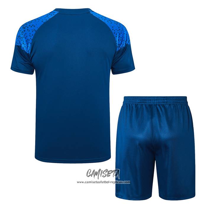 Chandal del Olympique Marsella 2023-2024 Manga Corta Azul - Pantalon Corto